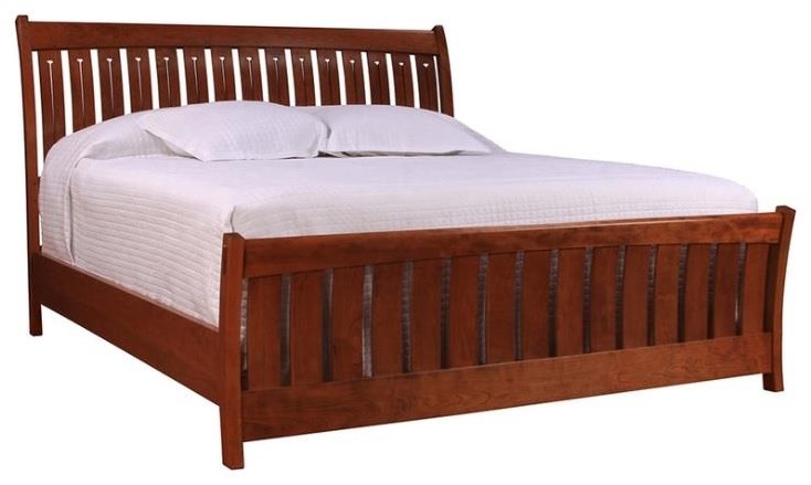 Solid cherry deals sleigh bed king
